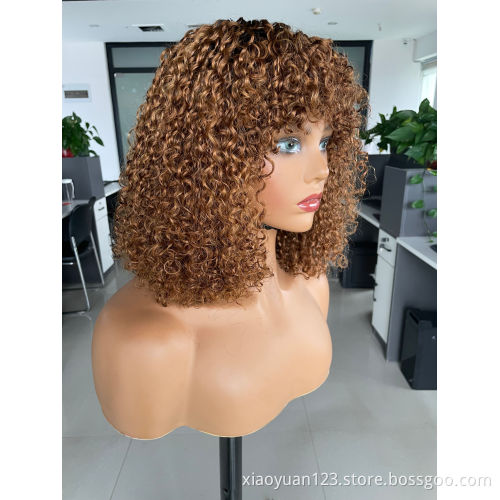 Mayqueen Factory Wholesale Glueless Perruque Pixie Cut Jerry Curl Short Wig 100% Virgin Human Hair no Lace Wigs For Black Women